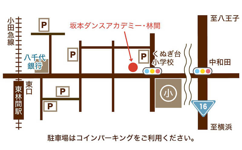 地図[神奈川県相模原市南区上鶴間6丁目27-5 フロレスタ2F]駐車場はコインパーキングをご利用ください